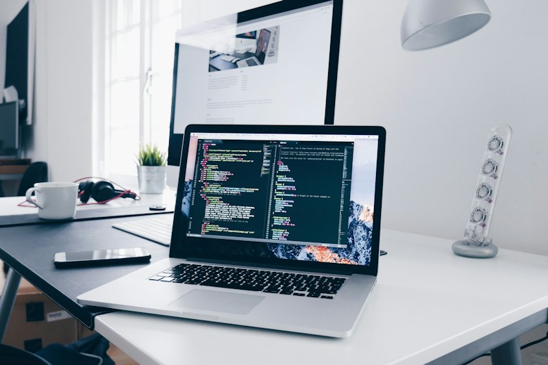 Digital workspace showing web development in progress